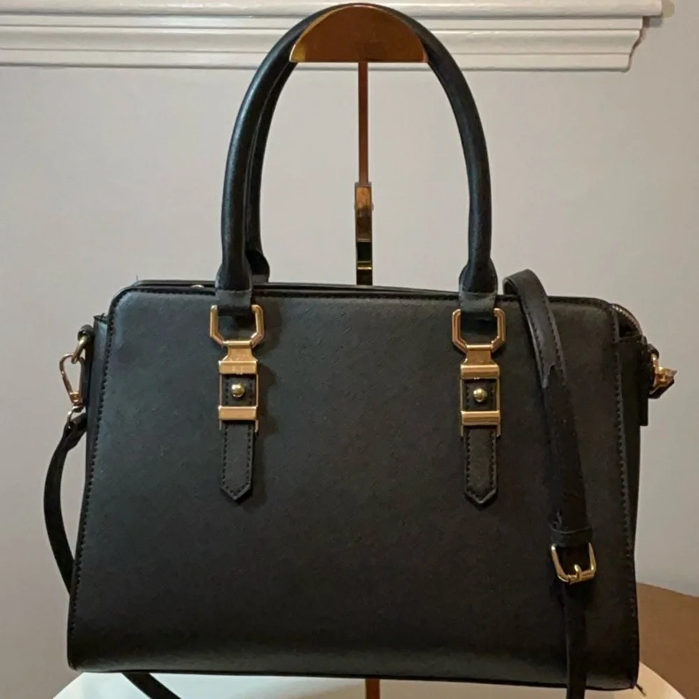 Like New Elegant Black Satchel Bag